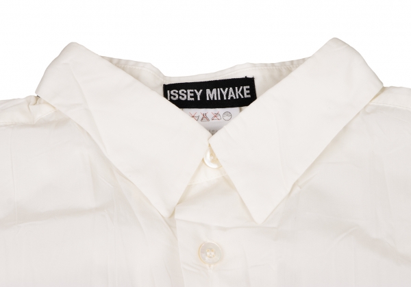 ISSEY MIYAKE MEN Wrinkle Pleated Poly Shirt White S | PLAYFUL