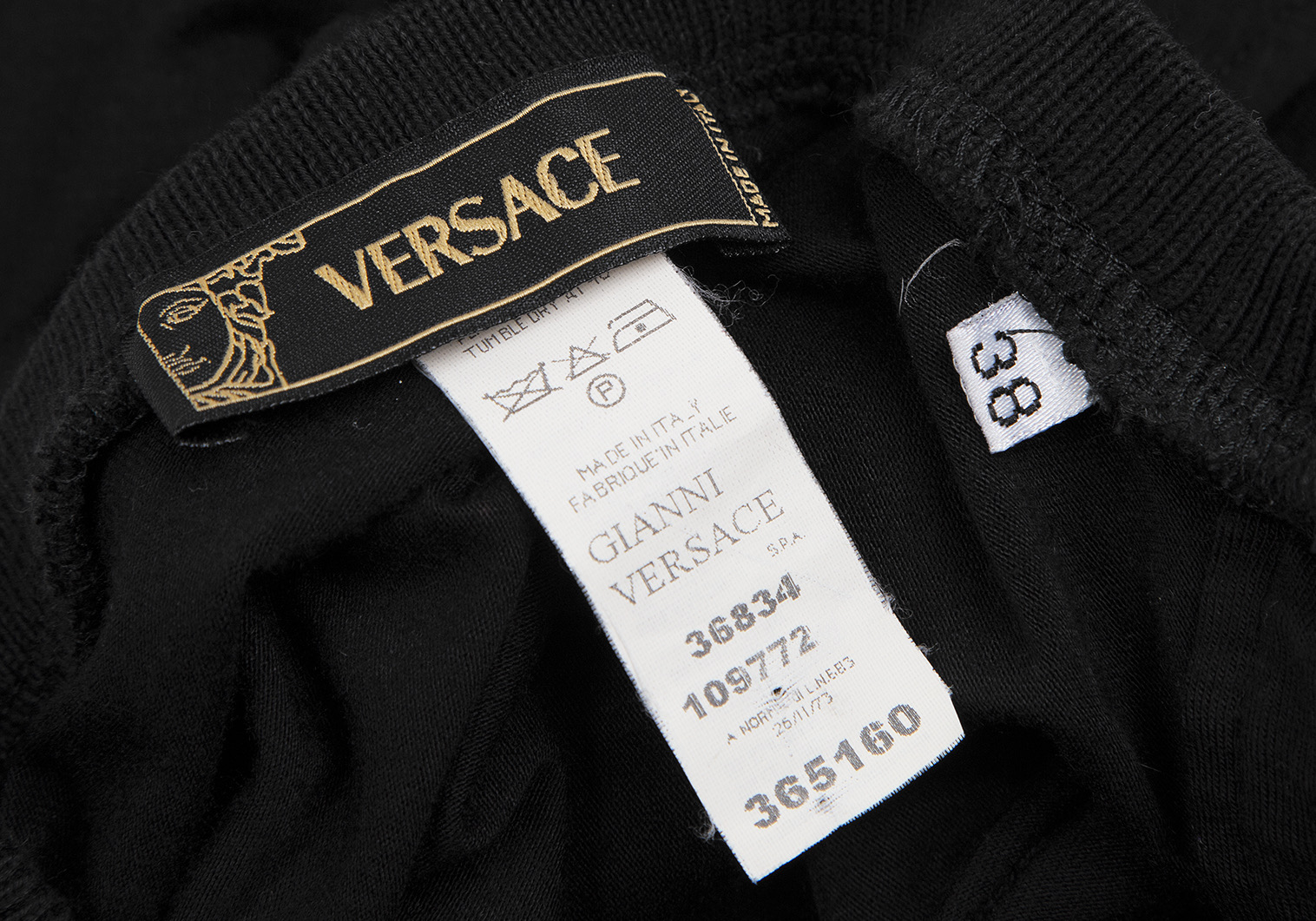 ヴェルサーチVERSACE ショルダーベルトデザインTシャツ 黒S位