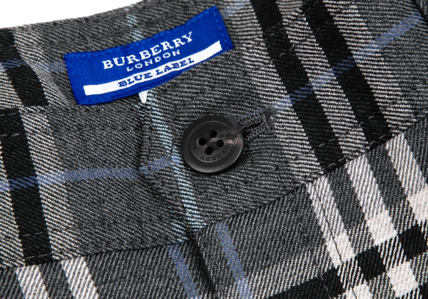 BURBERRY BLUE LABEL Check Wool Shorts Grey 38 | PLAYFUL