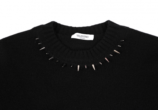 Valentino Rockstud-trim knitted jumper - Black