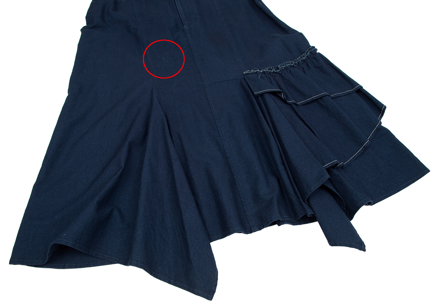 ワイズY's ギャザー装飾デザインスカート インディゴ2