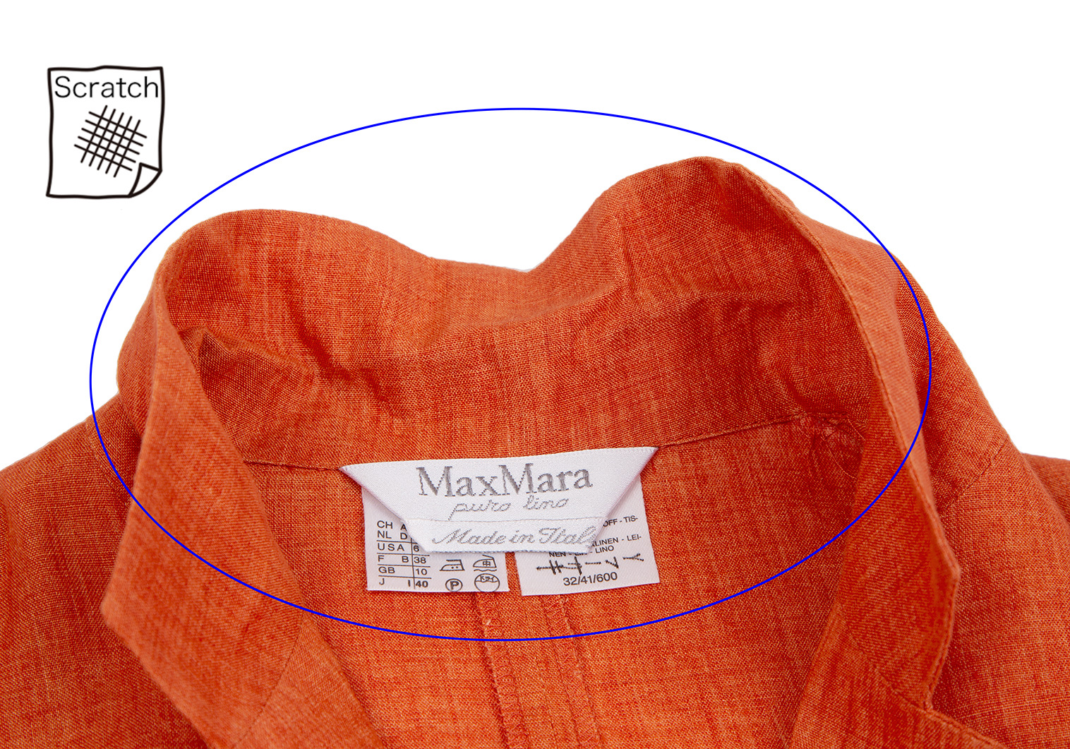 マックスマーラMax Mara リネンノースリーブロングジャケット オレンジ40