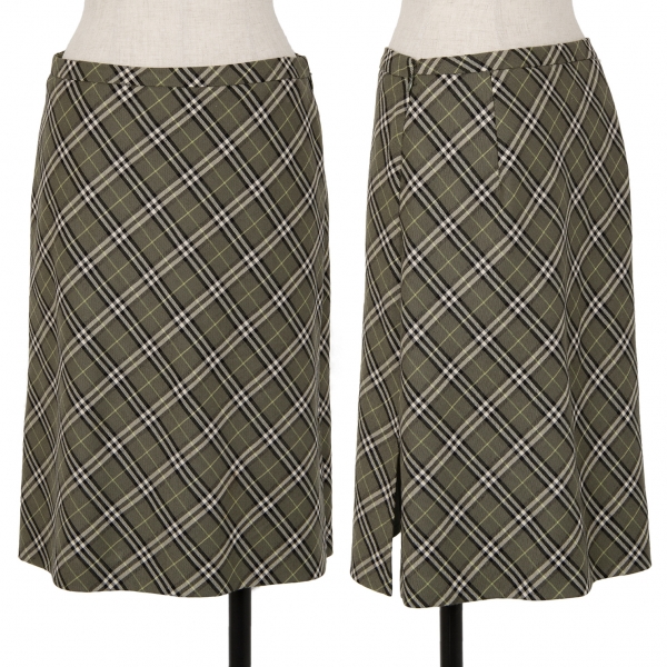 A BATHING APE® logo-embroidered checkered pleated skirt - Green