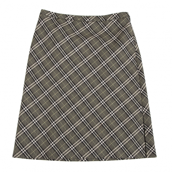 BURBERRY BLUE LABEL Wool Checker Skirt Green 38 | PLAYFUL