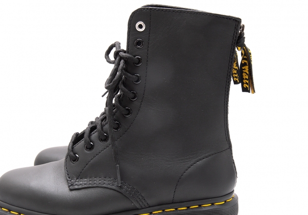 Y's × Dr Martens 10 EYE Quad Back Zip Boots Black US 8 | PLAYFUL