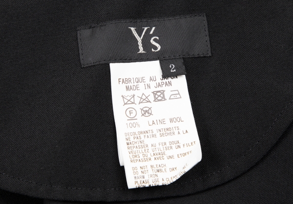 Y's Wool Gabardine Over-sized Dress Black 2 | PLAYFUL