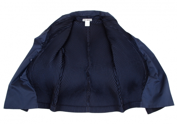 ISSEY MIYAKE 3D Steam Stretch Pleats Jacket Navy 2 | PLAYFUL