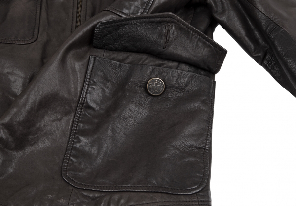Jean's Paul GAULTIER Leather Zip Up Jacket Brown 42 | PLAYFUL