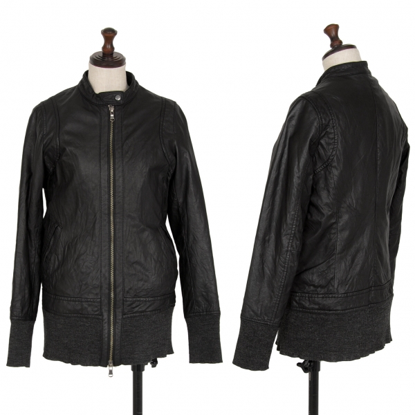 Elly Black Leather Jacket with Belt