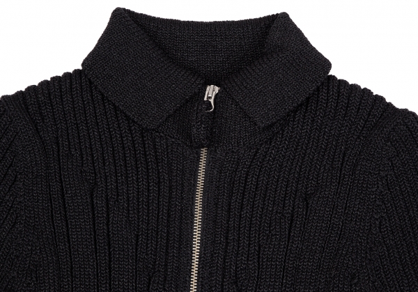 Jean-Paul GAULTIER FEMME Glitter Zip Drivers Knit Sweater Black 40