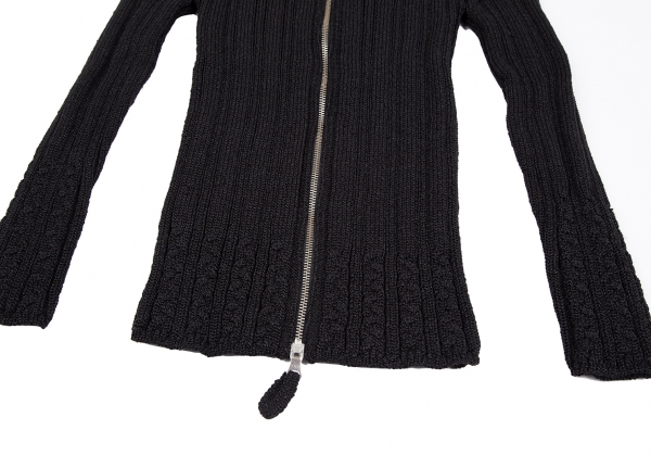 Jean-Paul GAULTIER FEMME Glitter Zip Drivers Knit Sweater Black 40