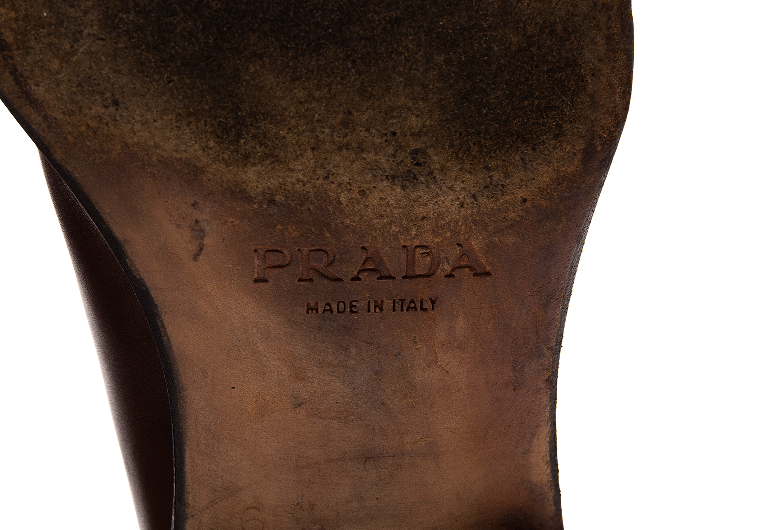 プラダPRADA サイドゴアレザーブーツ ブラウン6 1/2(25位)