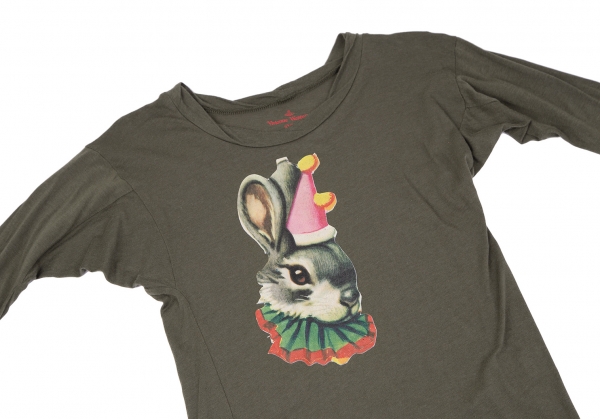 Vivienne Westwood Red Label Rabbit Printed Twist T Shirt Khaki