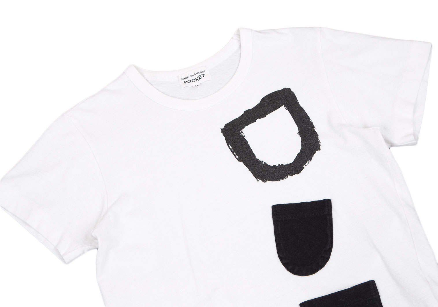 COMME des GARCONS Tシャツ・カットソー S 黒x白(ドット)