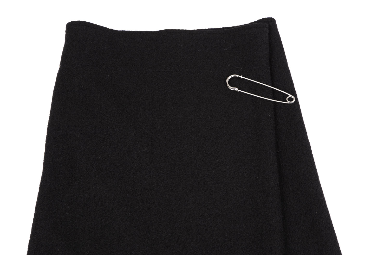 ワイズY's ウールハーフラップスカート 黒2
