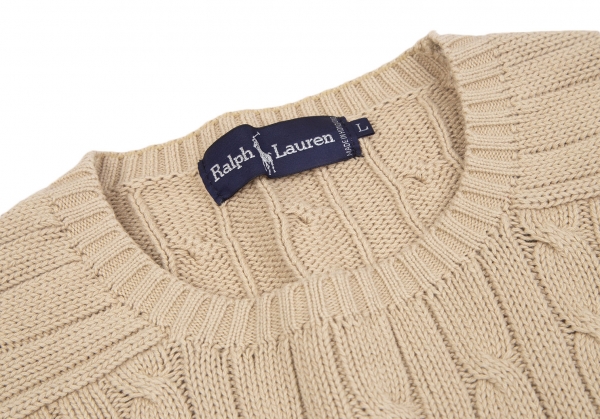 Ralph Lauren Point Embroidery Knit Sweater (Jumper) Beige L