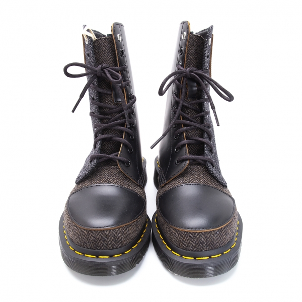 Y's Dr Martens 10 Hole Boots Grey,Black UK7 | PLAYFUL