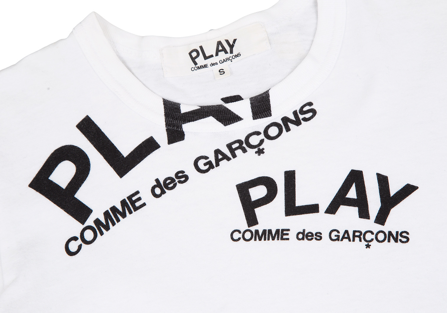 プレイ コムデギャルソンPLAY COMME des GARCONS ロゴ製品プリントT