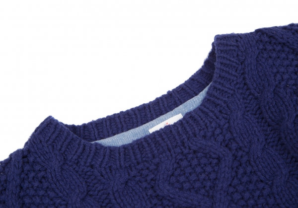 MISTER GENTLEMAN Fisherman Knit Sweater (Jumper) Blue S | PLAYFUL
