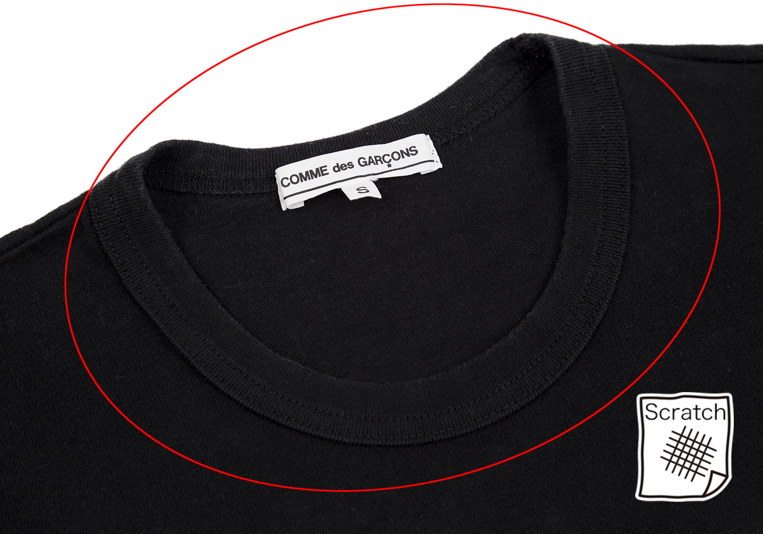 コムデギャルソンCOMME des GARCONS ボタンロゴデザインTシャツ 黒S