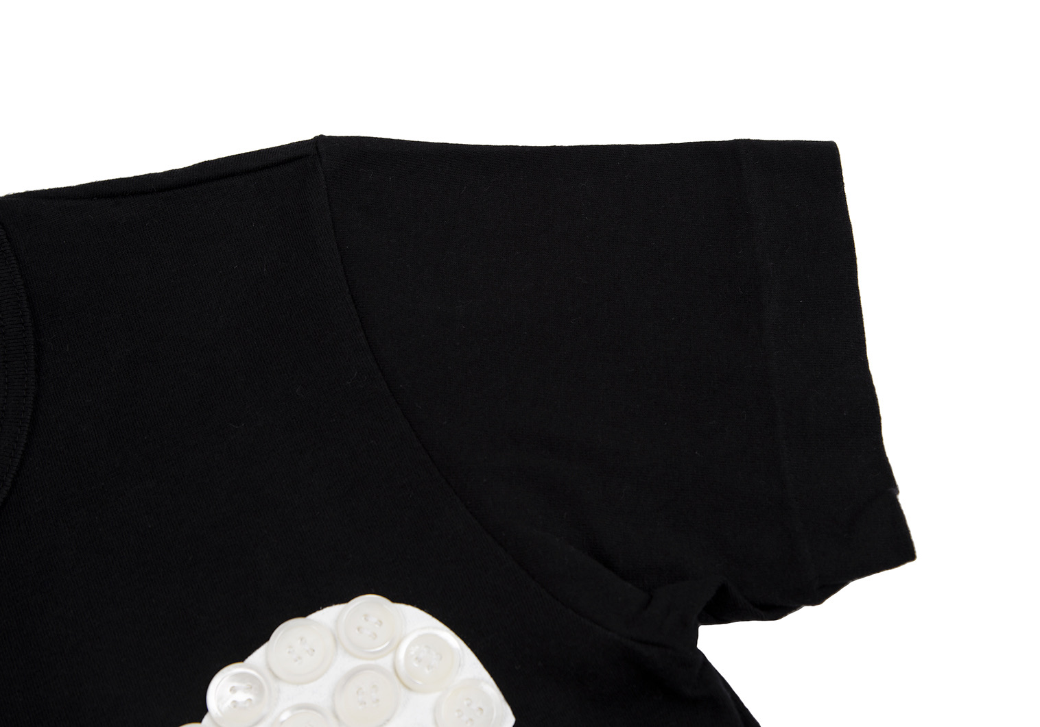 モンクレール Tシャツ カットソー 半袖 ロゴプリント ビーズ S 白 黒40cm着丈