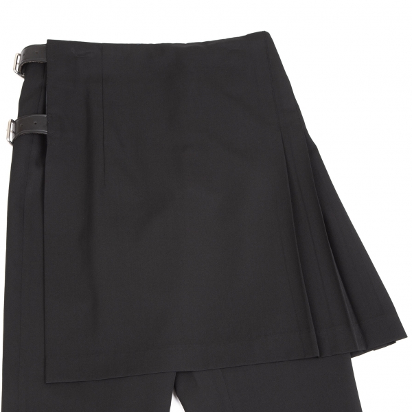 Nabia Black Solid Ruffled Flared Maxi Skirt With Attached Trousers