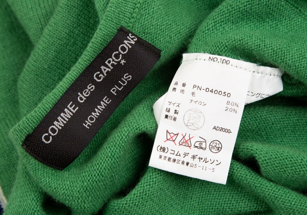 COMME des GARCONS HOMME PLUS Side Line Knit Sweater (Jumper) Green 
