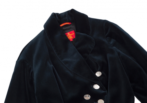 Vivienne Westwood Red Label Asymmetric Short Velor Jacket Navy 2