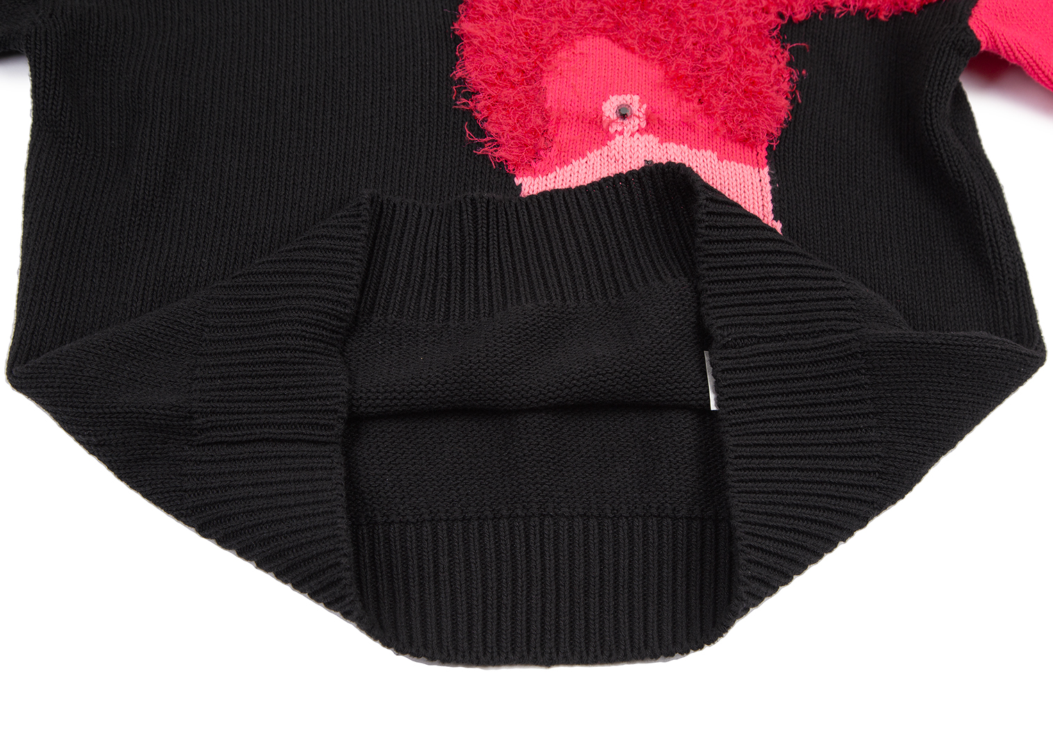 ディーゼルDIESEL フラミンゴデザインニットセーター 黒ピンクS