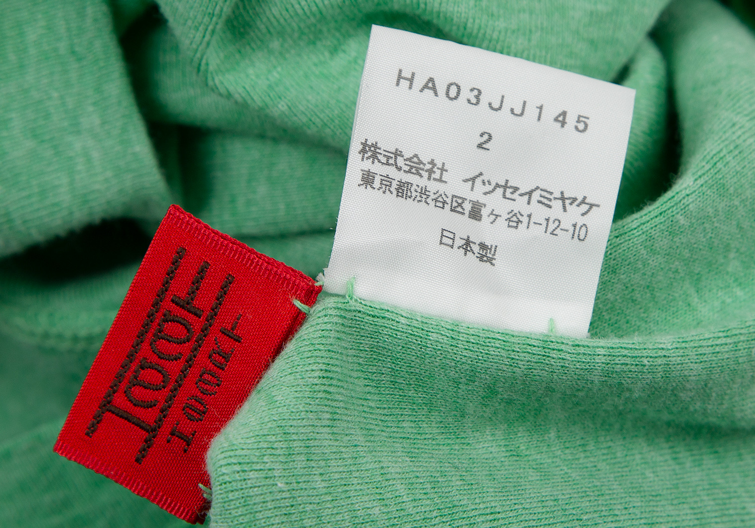 イッセイミヤケ ハートISSEY MIYAKE HaaT コットン天竺フレンチTシャツ 緑2