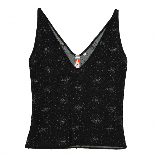 CHRISTOPHE LEMAIRE Glitter Knit Vest (Waistcoat) Black 36 | PLAYFUL