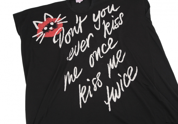 Vivienne Westwood Red Label Kiss Me Kitty Print Poncho Dress Black