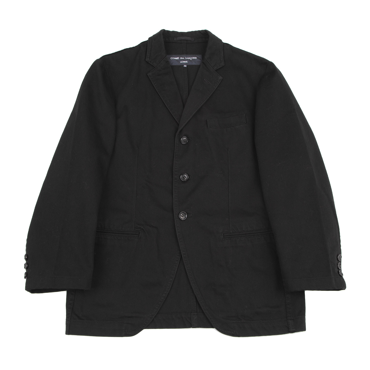 コムデギャルソン オムCOMME des GARCONS HOMME コットン3Bジャケット 黒SS