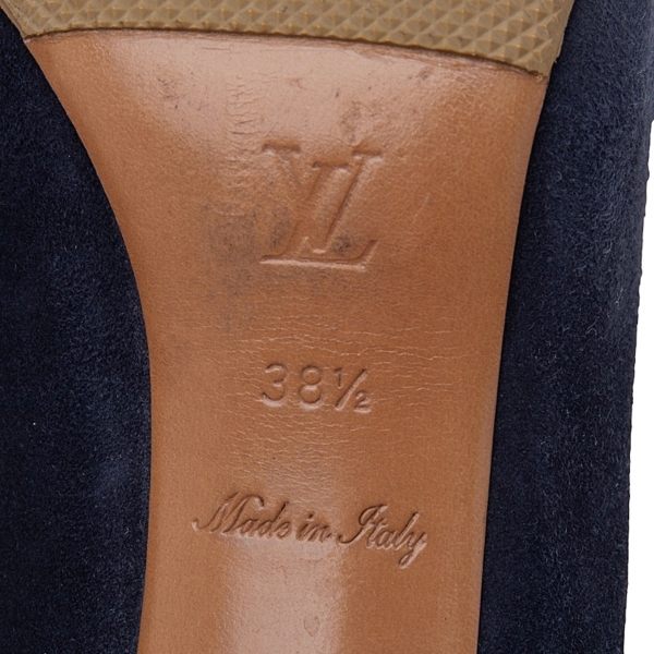 Louis Vuitton Logo Grey Pump high heel MA0136 Suede 37 US7