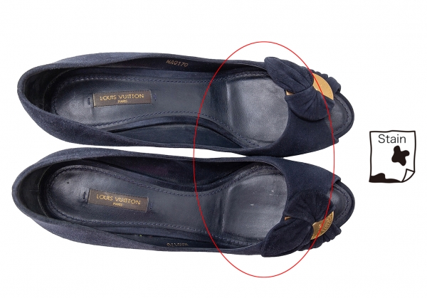 Buy Louis Vuitton Heel Logo Suede Heel Shoes Pumps MA0136 Navy
