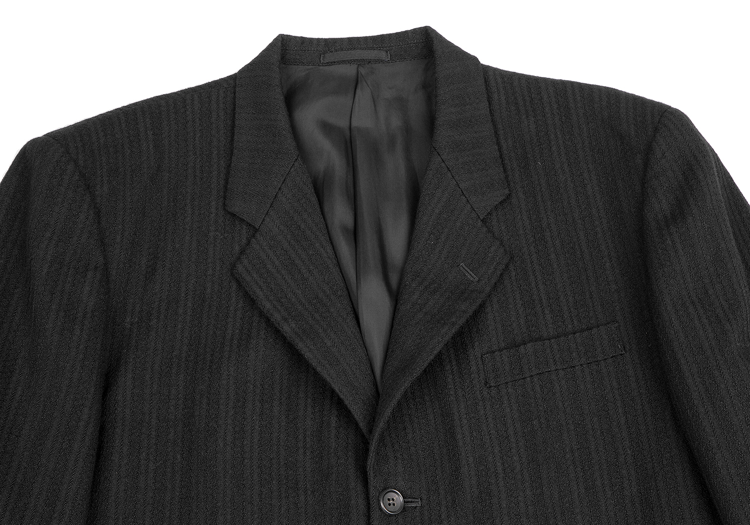 コムデギャルソン　スタッフジャケット　裾切りっぱなし　黒　L