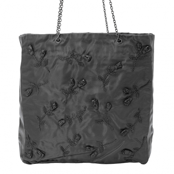 Prada, Nylon tote bag with embroidery. - Unique Designer Pieces