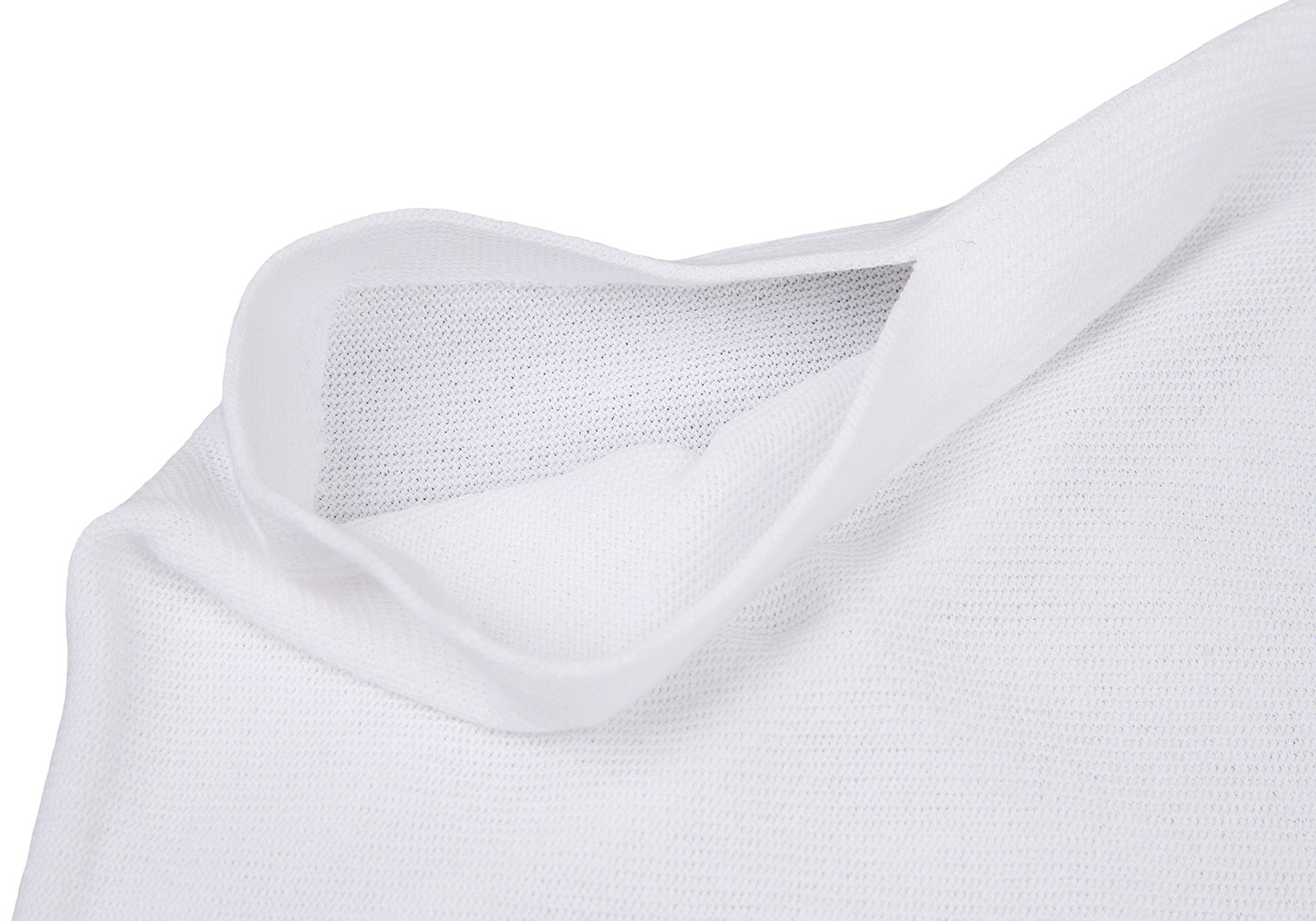 ワイズY's コットン斜行変形ハイネックTシャツ 白3