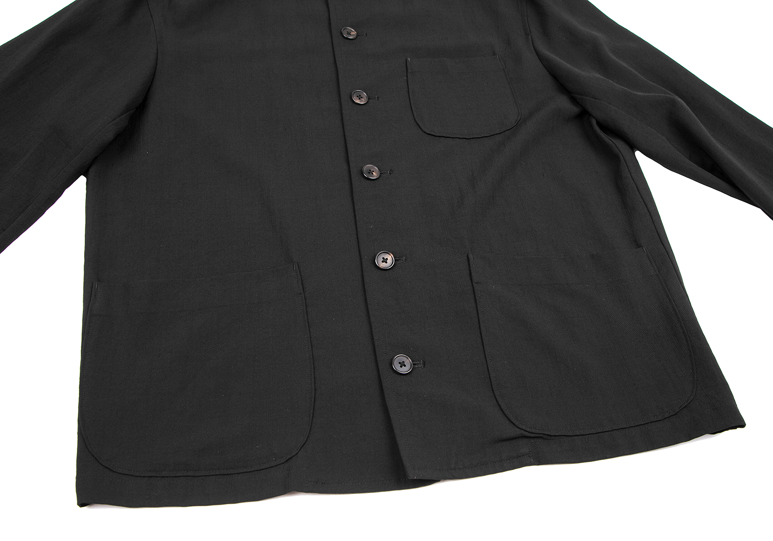 ワイズフォーメンY's for men ウールギャバフードシャツジャケット 黒M