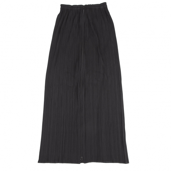Issey Miyake Pleats Please black maxi skirt with front zipper