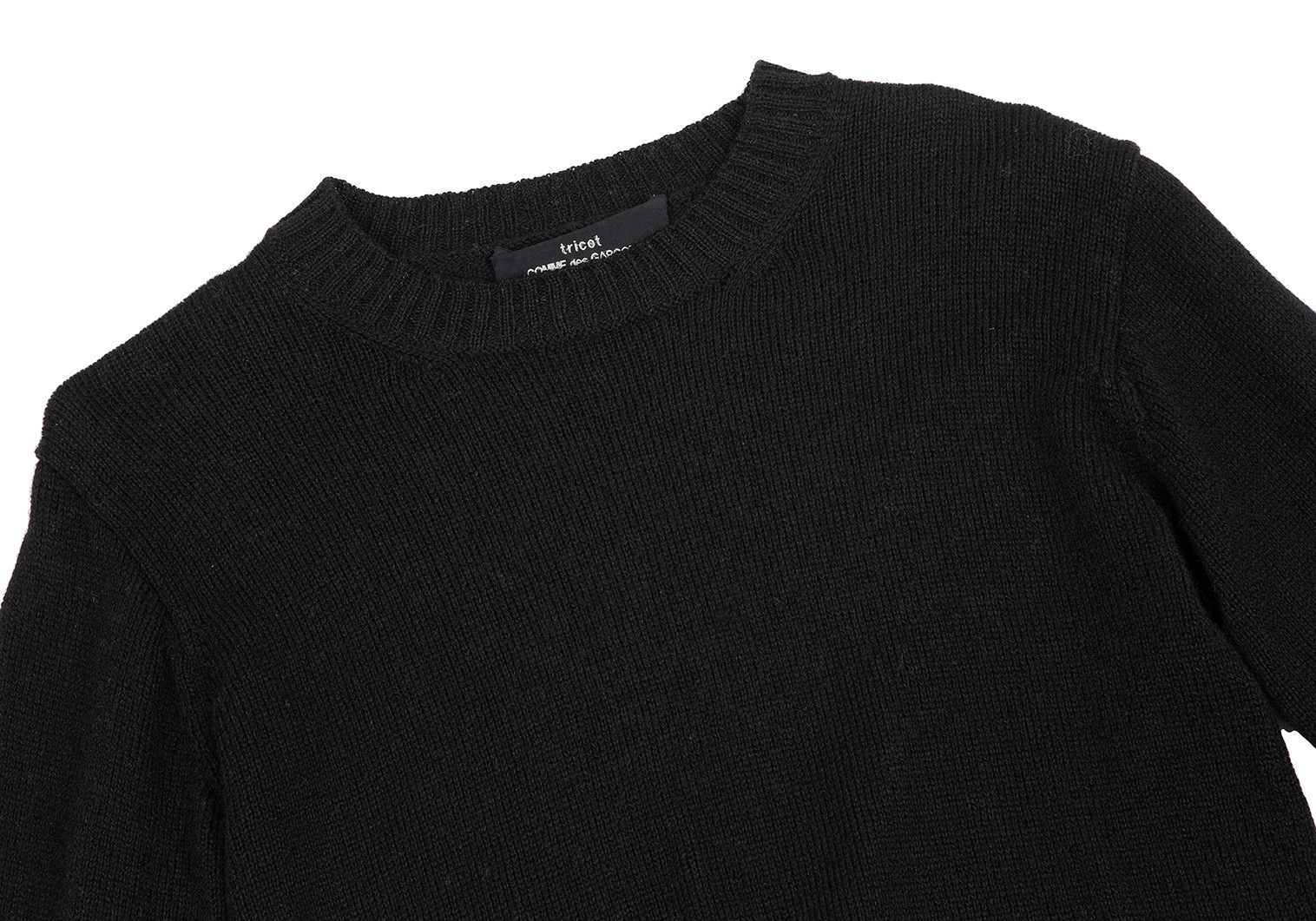 トリコ コムデギャルソンtricot COMME des GARCONS ウールナイロン裾編み替えニットセーター 黒M位