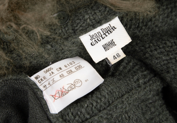 Jean-Paul Gaultier Homme Fur Collar Zip Up Sweater