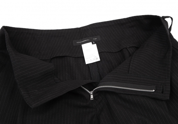 Yohji Yamamoto NOIR Wool Pinstripe Wide Pants (Trousers) Black 2