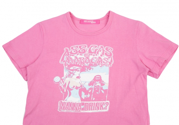 JUNYA WATANABE MAN PINK Girl Star Printed T Shirt Pink S-M | PLAYFUL