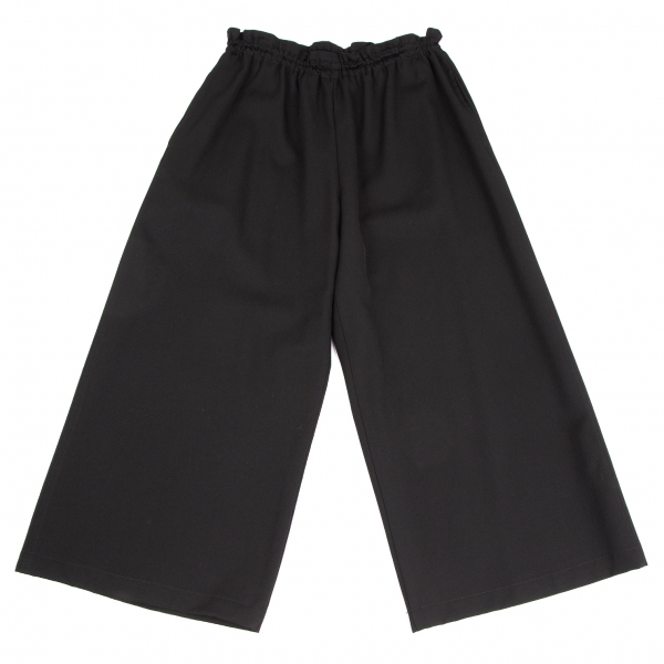 Y's Wool Gabardine Wide Pants (Trousers) Black 3 | PLAYFUL