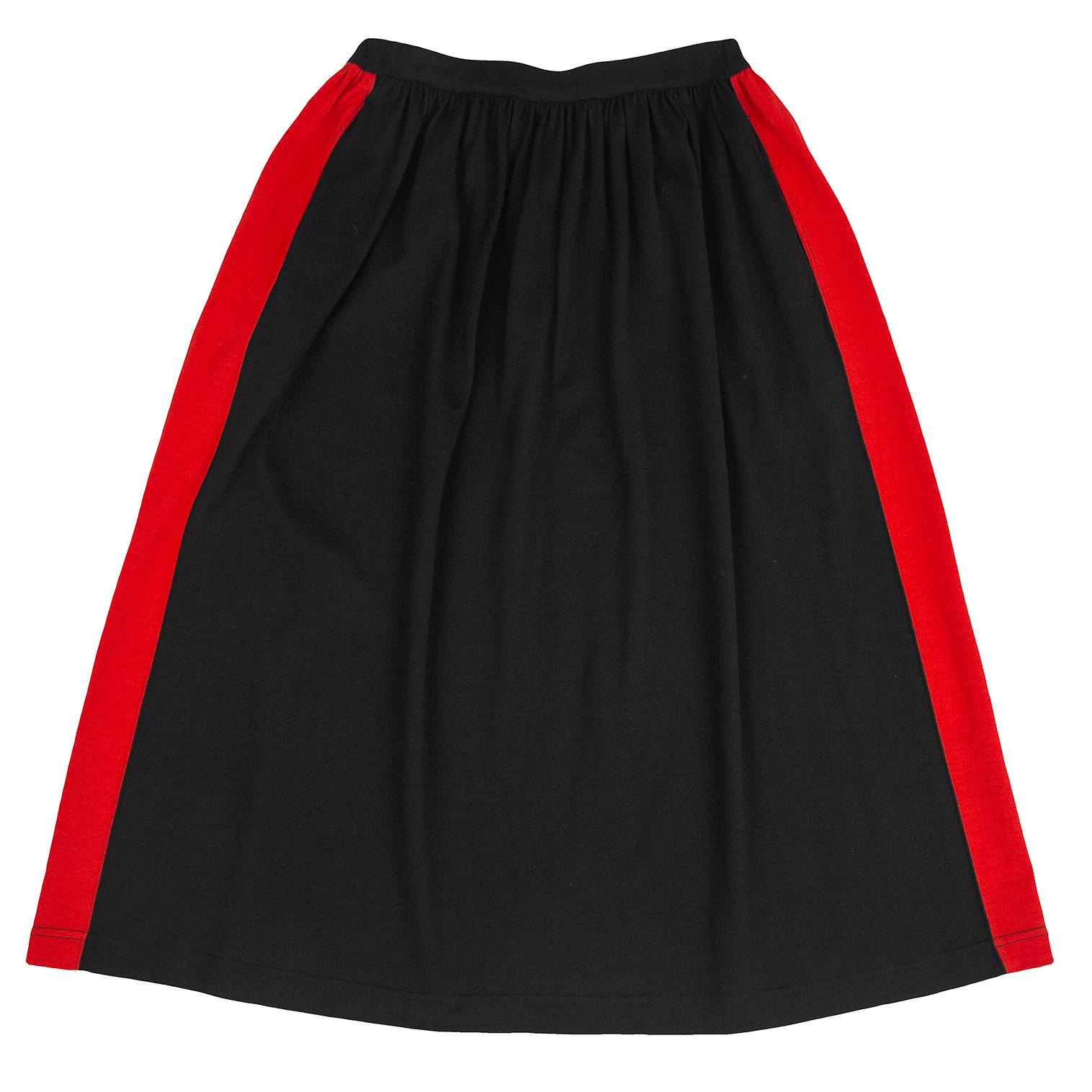 コムデギャルソンCOMME des GARCONS ウールサイドラインスカート 黒赤M位