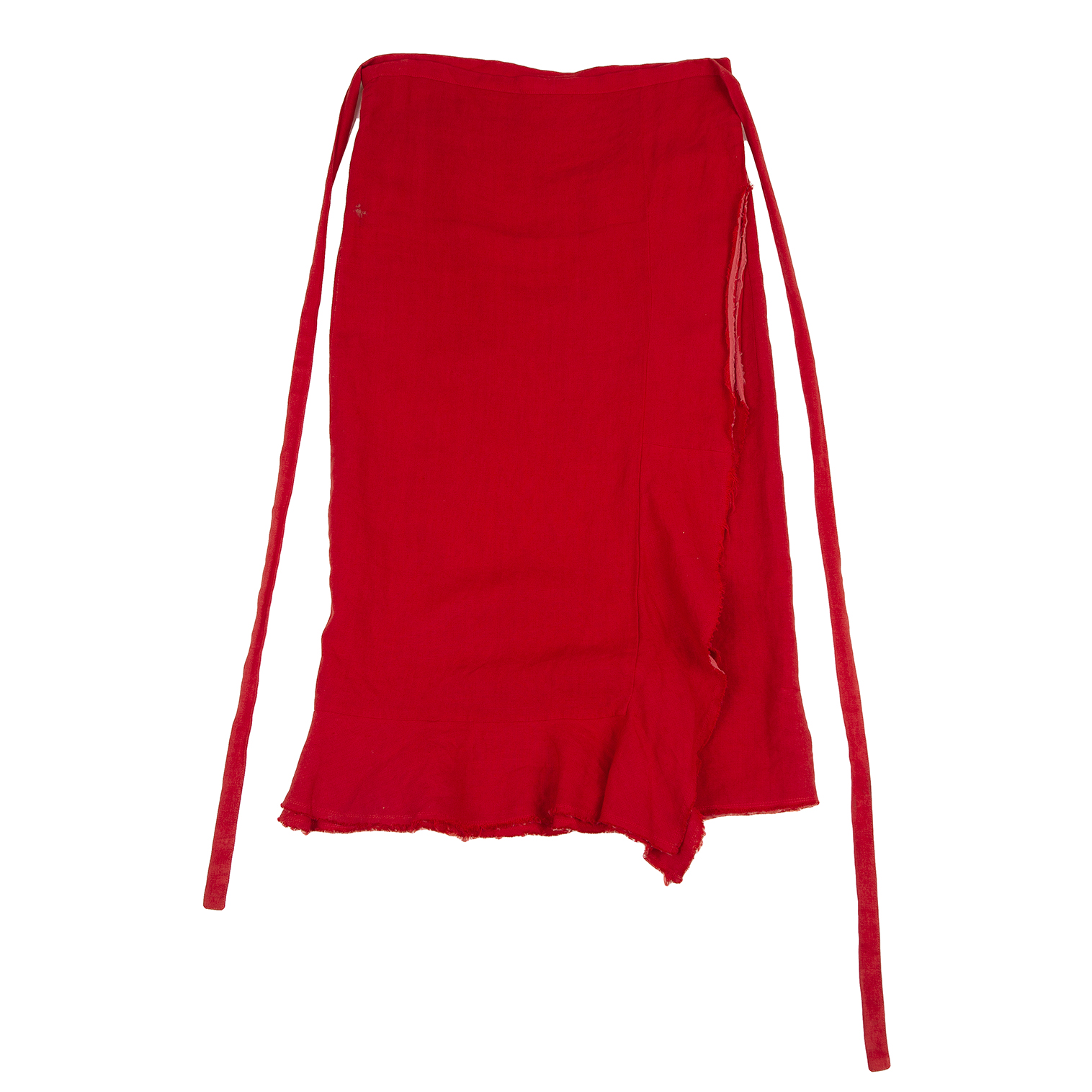 コムデギャルソンCOMME des GARCONS リネン製品染めラップスカート 赤M位