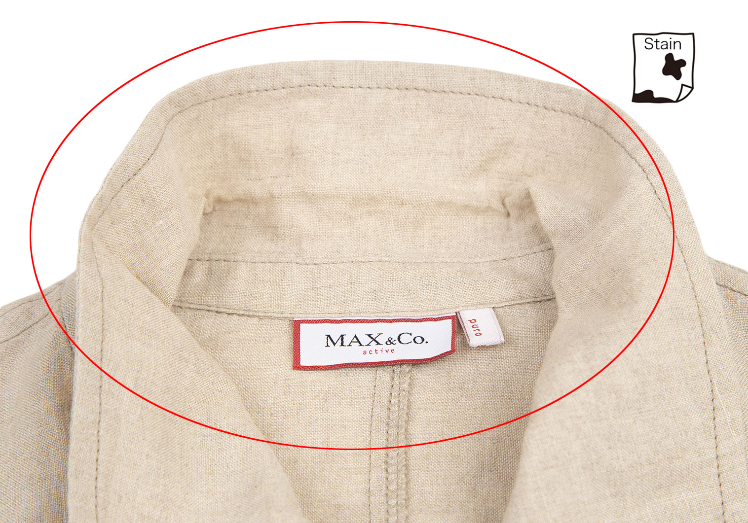 マックスアンドコーMAX&Co リネンフライフロントシャツ ベージュ40