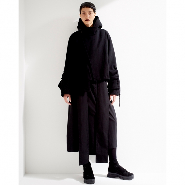 B Yohji Yamamoto Zip Up Hooded Jacket Black 2 | PLAYFUL