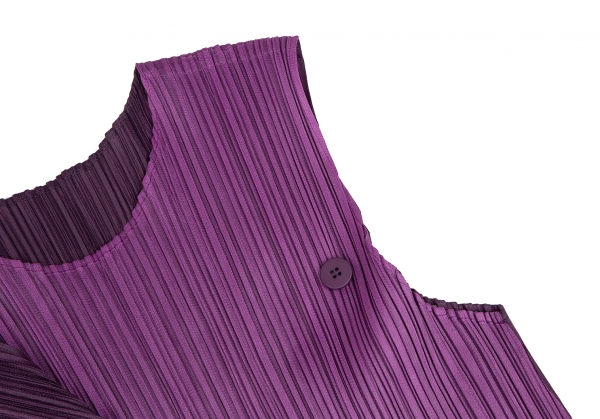 PLEATS PLEASE Bicolor Sleeveless Dress Purple 5 | PLAYFUL
